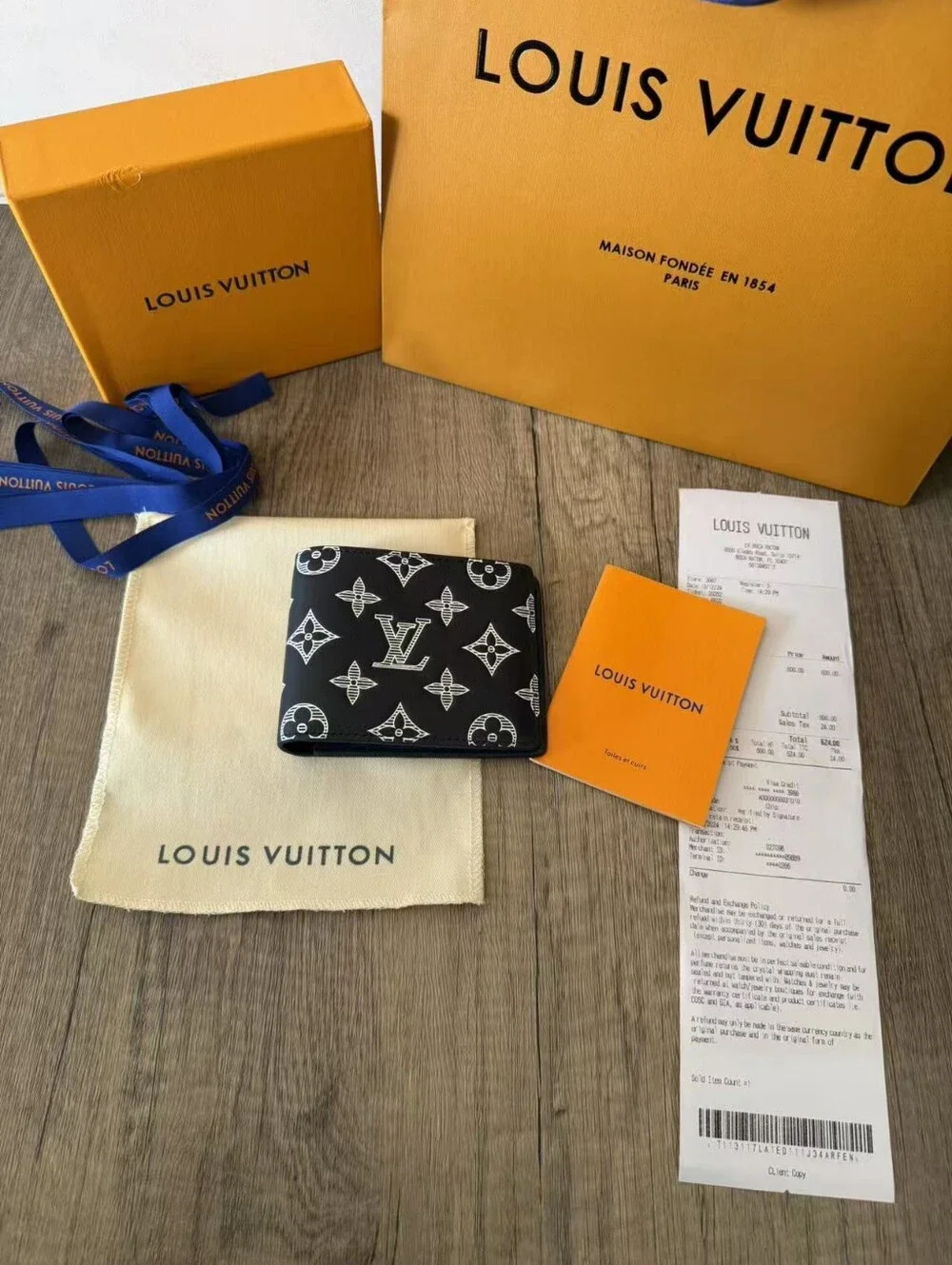 Louis Vuitton Multiple Wallet Monogram Shadow Ink Blue White